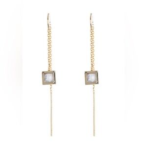 NWT Alexis Bittar Stone Linear Drop Threader Earrings